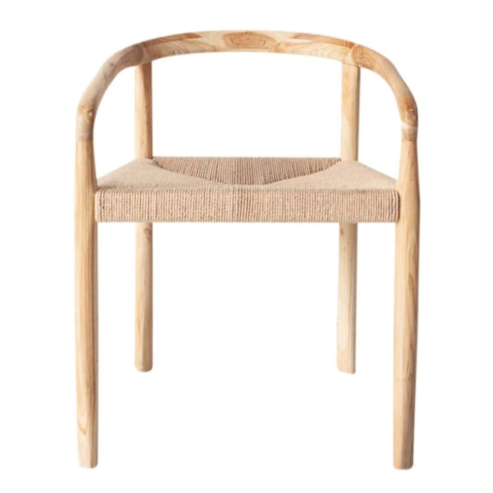 Bridgette Dining Chair- Natural Paper Cord & Natural Teak Wood