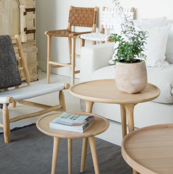 Chloe Petite Side Table- Natural, 17.5"D x 16"H