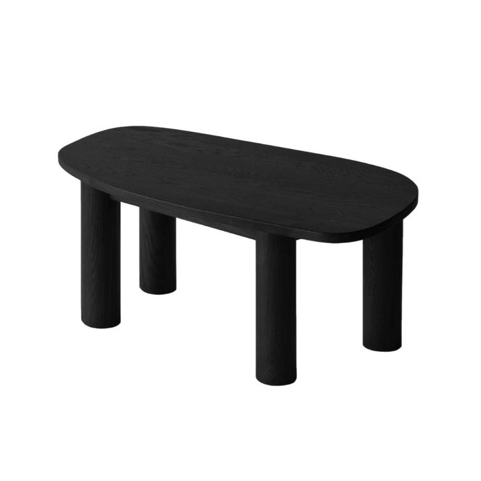 Ohm 32" White Oak Coffee Table, Black