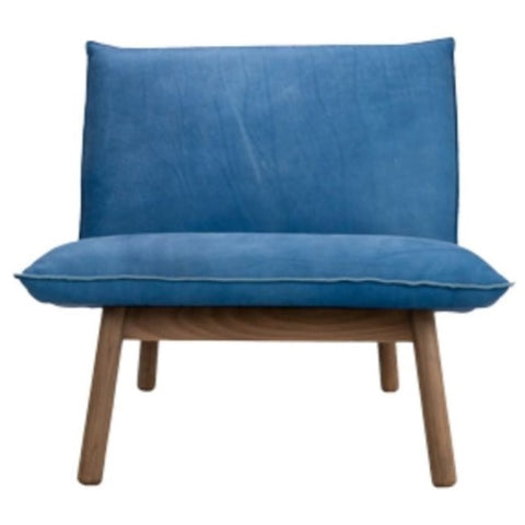 Cantor Leather Lounge Chair, Indigo Mist/Fawn