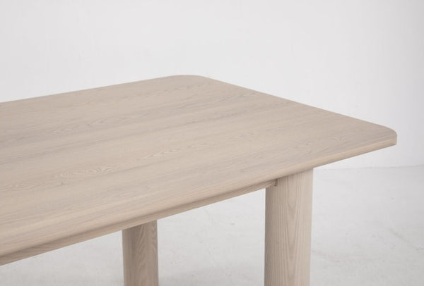 Arc 76" White Ash Dining Table, Nude