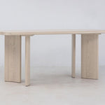 Crest 78" White Ash Dining Table, Nude