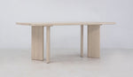 Crest 108" White Ash Dining Table, Nude