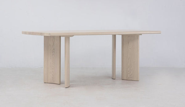 Crest 108" White Ash Dining Table, Nude