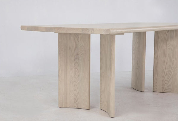 Crest 108" White Ash Dining Table, Nude