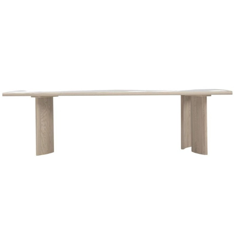 Crest 108" White Ash Dining Table, Nude