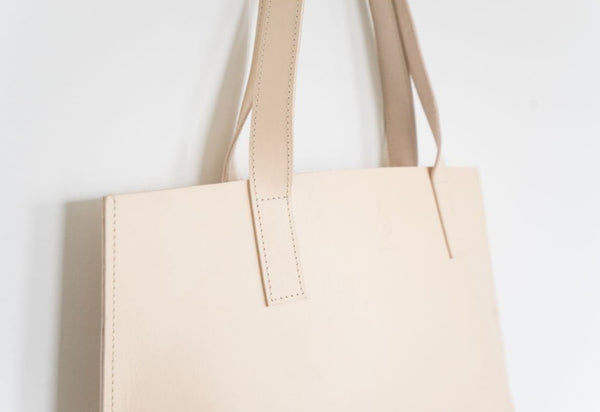 Leather Tote, Natural