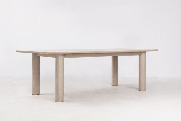Arc 98" White Ash Dining Table, Nude