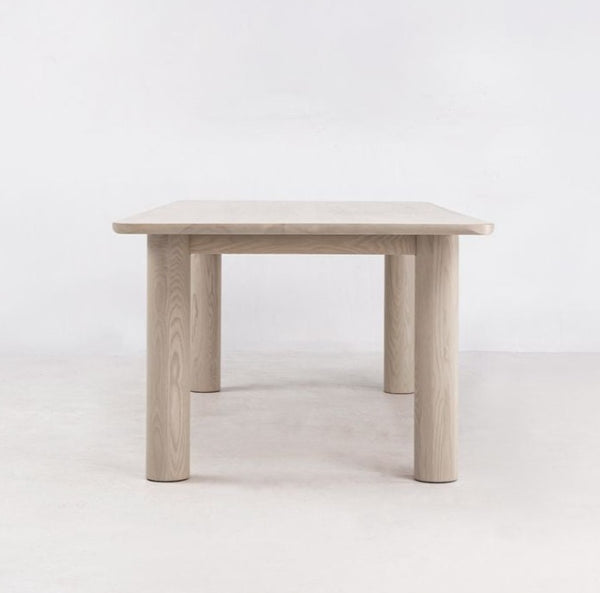 Arc 98" White Ash Dining Table, Nude