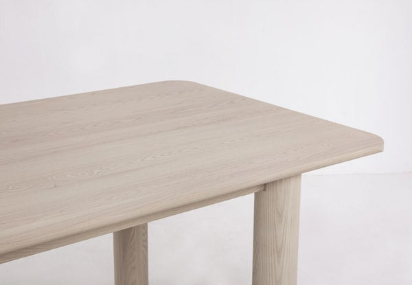 Arc 98" White Ash Dining Table, Nude