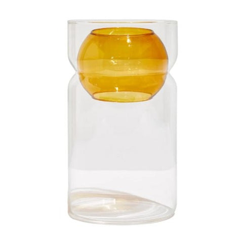 Balance Vase, Clear & Amber