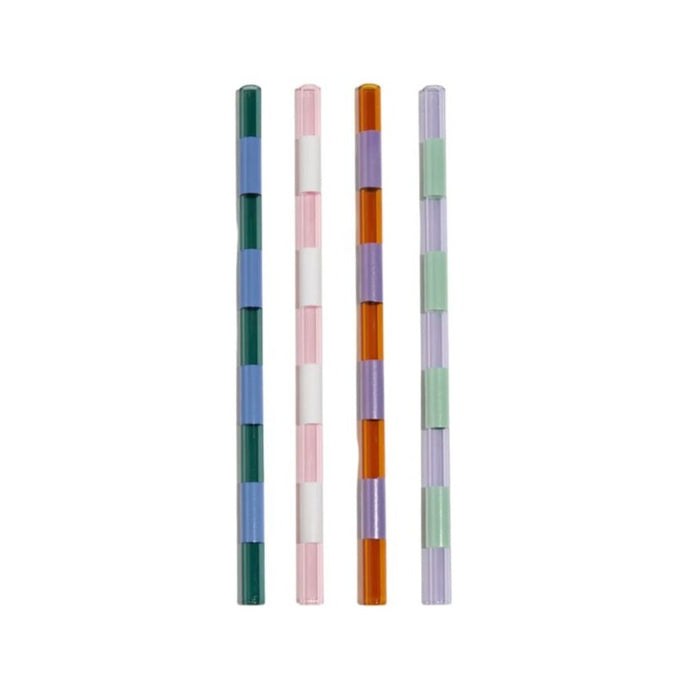 Striped Straws 4 Pack, Mixed