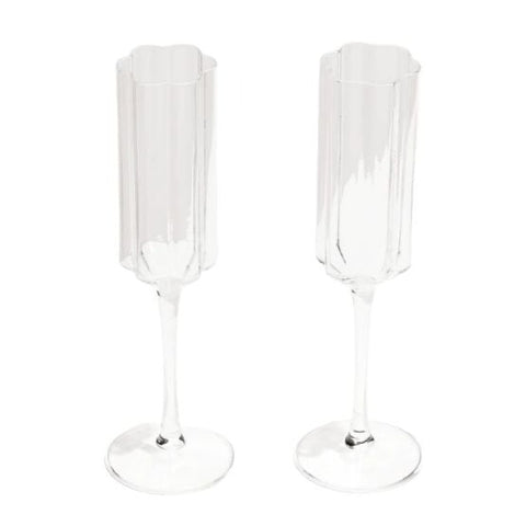 Wave Flute Set of 2, Clear