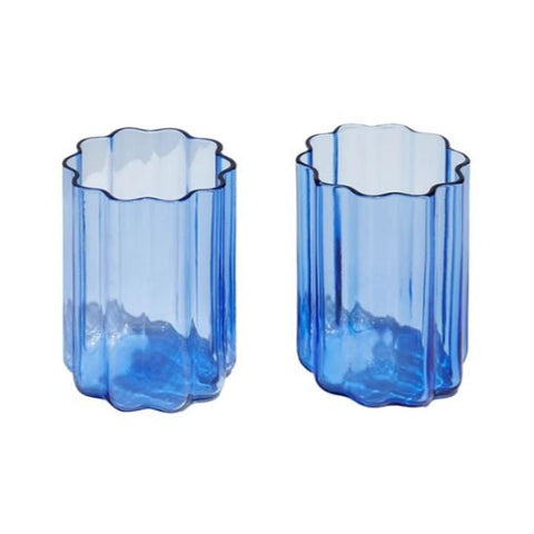 Wave Glass Set of 2, Blue