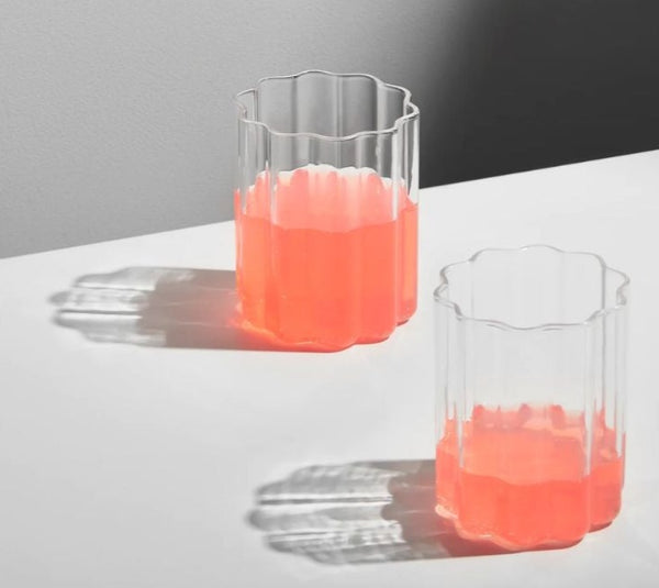 Wave Glass Set of 2, Clear