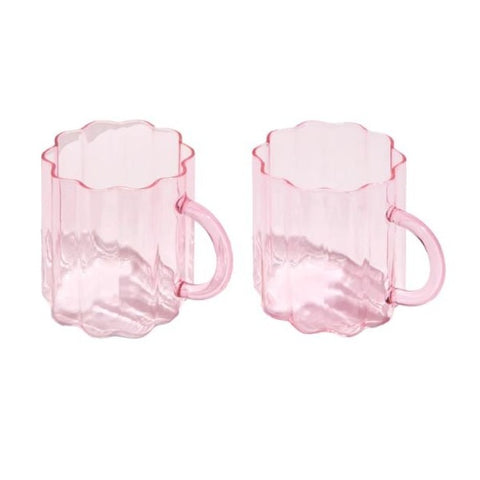 Wave Mug - Set of 2 Pink