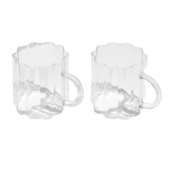Wave Mug Set of 2, Clear