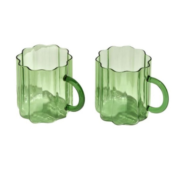 Wave Mug Set of 2, Green