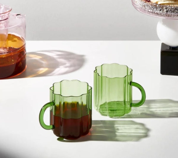 Wave Mug Set of 2, Green