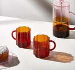 Wave Mug Set of 2, Amber