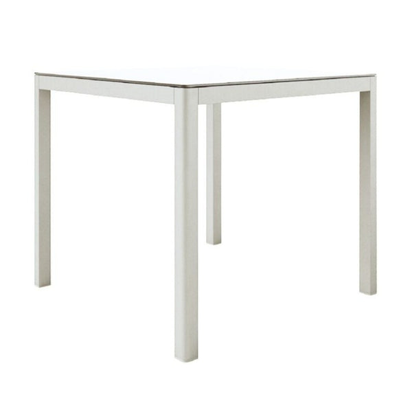 Polo/Ella Square Bar Table, White Aluminum, 35"W x 35"D x 40"H
