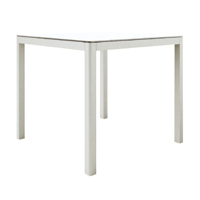 Polo/Ella Square Bar Table, White Aluminum, 35"W x 35"D x 40"H