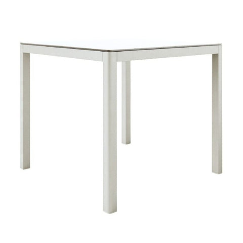 Polo Square Bar Table, White Aluminum, 35"W x 35"D x 40"H