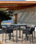 Diva Anthracite Bar Square Table, Dark Grey, 36"W x 36"D x 40"H