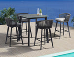 Diva Anthracite Bar Square Table, Dark Grey, 36"W x 36"D x 40"H