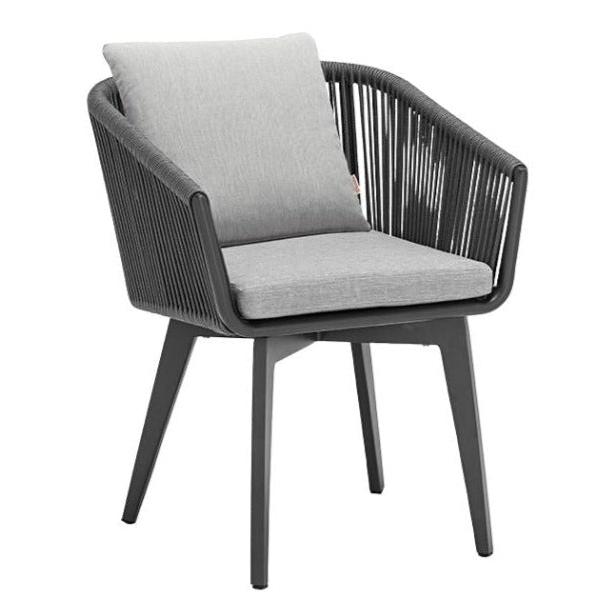 Diva Anthracite Dining Chair, Granite