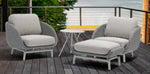 Scoop Occasional Chair with Optional Ottoman, Light Grey Aluminum