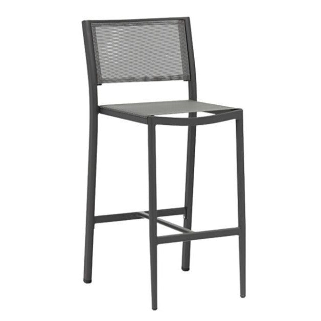 Polo Armless Barstool, Anthracite Aluminum Grey