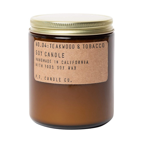 No. 04 Teakwood & Tobacco Soy Candle, 3 Sizes
