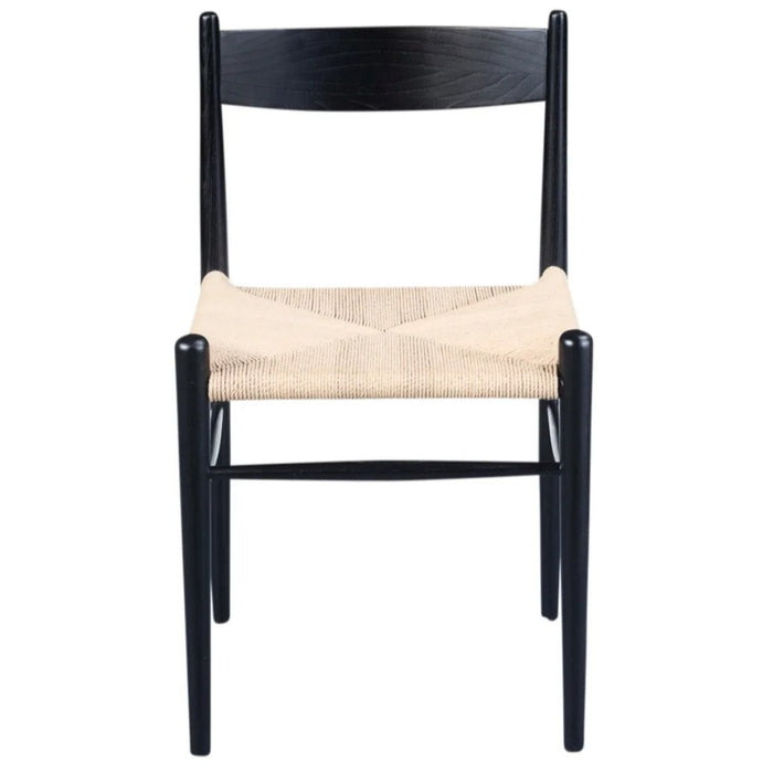 Audra Dining Chair- Natural Papercord w/ Black Teak Wood