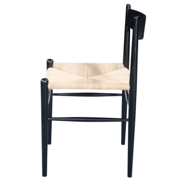 Audra Dining Chair- Natural Papercord w/ Black Teak Wood