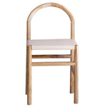 Ava Dining Chair, Blush Leather w/ Natural Teak Wood