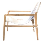Avril Accent Chair, Cowhide and Natural Teak Wood