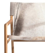 Avril Accent Chair, Cowhide and Natural Teak Wood