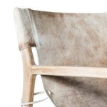 Avril Accent Chair, Cowhide and Natural Teak Wood