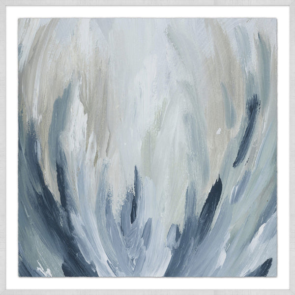 Cool Burst 2, White Framed Canvas, 36"W x 36"H
