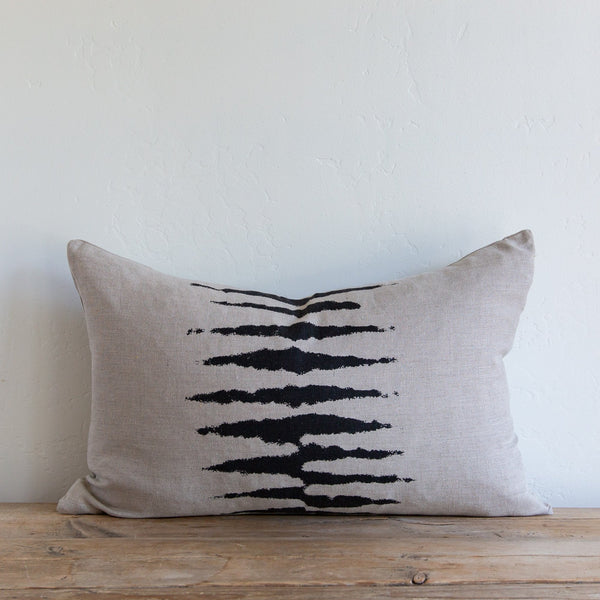 Wild One on Natural/Charcoal Lumbar Pillow, 16" x 26"
