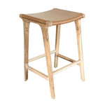 Nel Barstool, Camel Leather w/ Natural Teak Wood