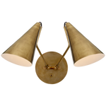 Clemente Double Sconce, Antique Brass