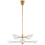 Graphic Two-Tier Chandelier, Antique Brass & Matte White