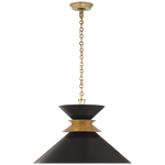 Alborg Stacked Pendant, Antique Burnished Brass & Matte Black