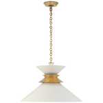 Alborg Stacked Pendant, Antique Burnished Brass & Matte White