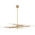 Rousseau Grande 8-Light Articulating Chandelier, Burnished Brass