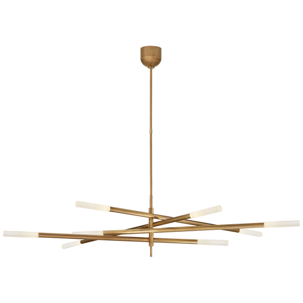 Rousseau Grande 8-Light Articulating Chandelier, Burnished Brass