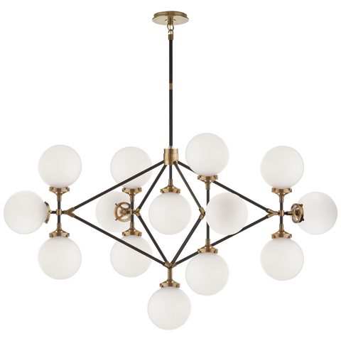 Bistro 4-Arm Chandelier, Antique Brass