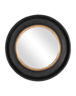 Winchester Round Wooden Mirror-Aged Black and Gold, 35" x 3" x 35"